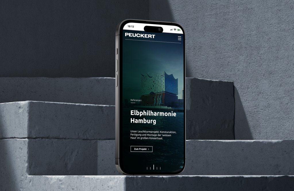 Referenzbilder Peuckert neue Corporate Identity, Webdesign, Editorial Design, HFNR Hüfner Design, München.