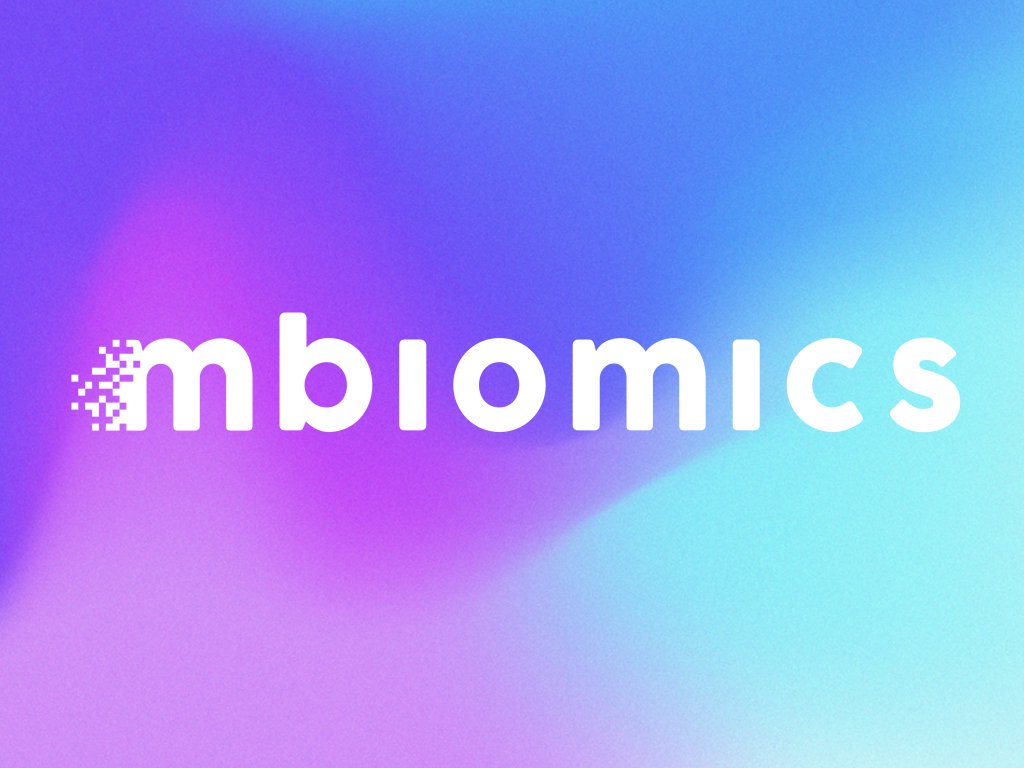 Referenzbilder mbiomics Logo, neue Corporate Identity, Logodesign, Logoentwicklung, HFNR Hüfner Design, München.