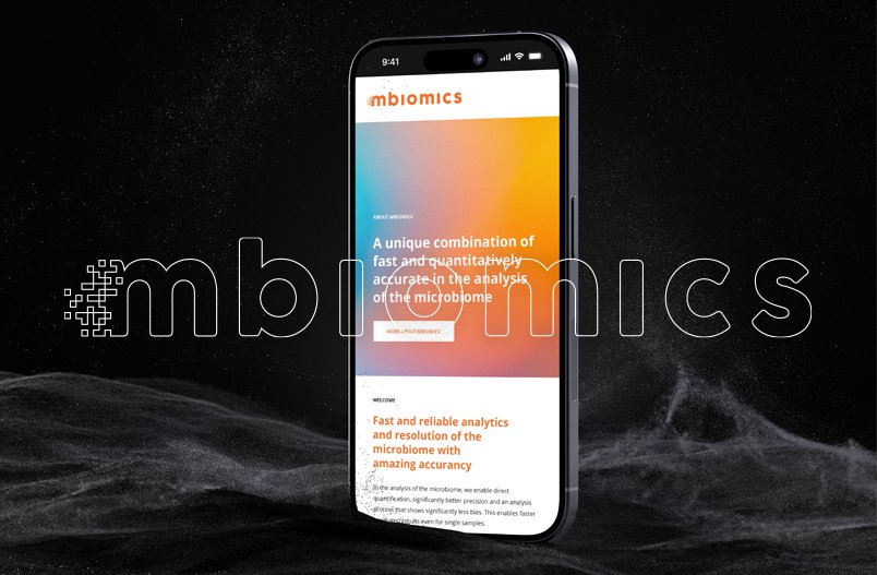 Referenzbilder mbiomics Webdesign, neue Corporate Identity, HFNR Hüfner Design, München.