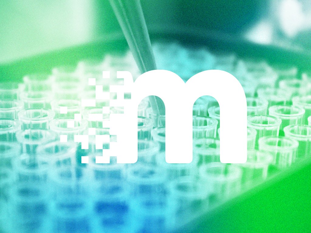 Referenzbilder mbiomics Logo, neue Corporate Identity, Logodesign, Logoentwicklung, HFNR Hüfner Design, München.