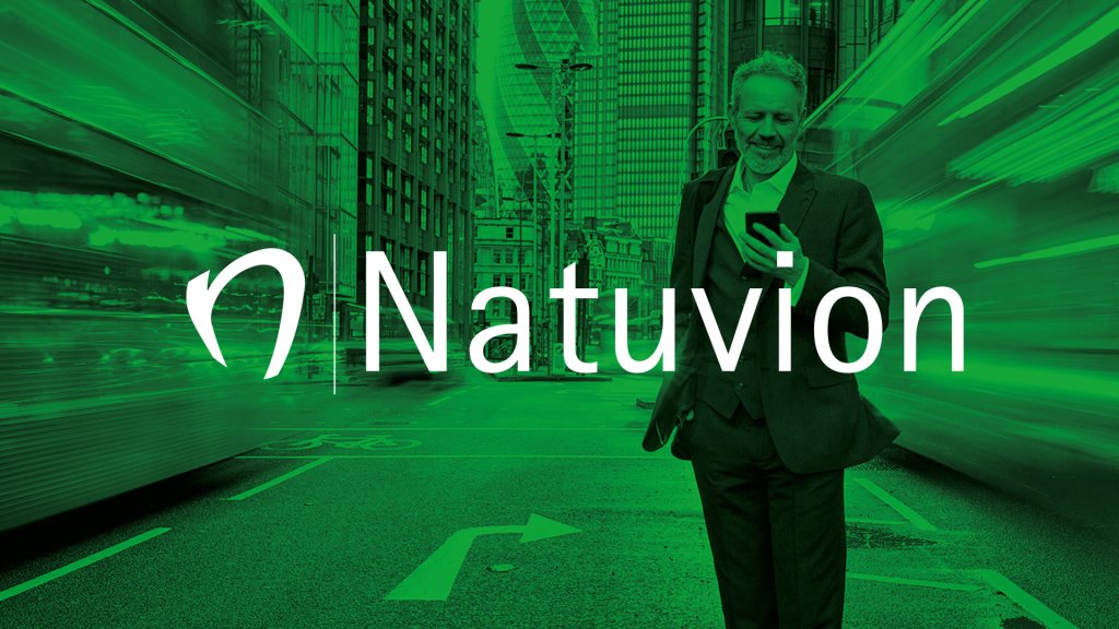 Referenzbilder Natuvion Logo, neue Corporate Identity, HFNR Hüfner Design, München.