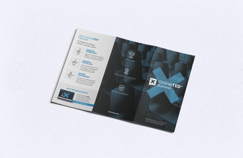 Referenzbilder OnlineTED Broschüre, Editorial Design, neue Corporate Identity, HFNR Hüfner Design, München.