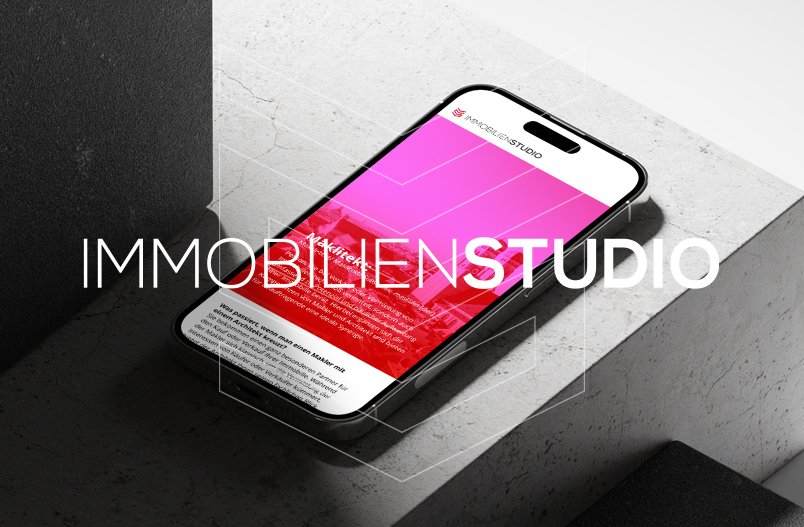 Referenzbild Immobilienstudio neue Corporate Identity, HFNR Hüfner Design, München.