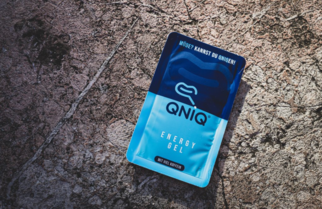Referenzbilder QNIQ Energy Gel Produktfoto, neue Corporate Identity, HFNR Hüfner Design, München.