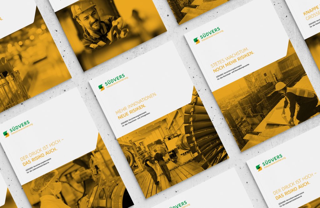 Referenzbilder Südvers Business Broschüren, neue Corporate Identity, Editorial Design, HFNR Hüfner Design, München.