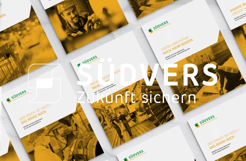 Referenzbilder Südvers Business Broschüren, neue Corporate Identity, Editorial Design, HFNR Hüfner Design, München.