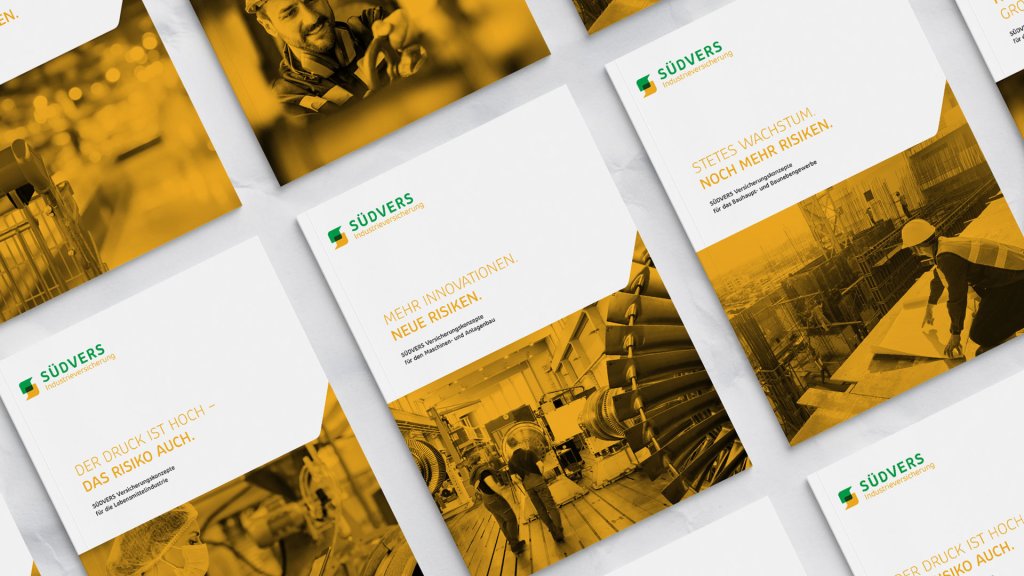 Referenzbilder Südvers Business Broschüren, neue Corporate Identity, Editorial Design, HFNR Hüfner Design, München.