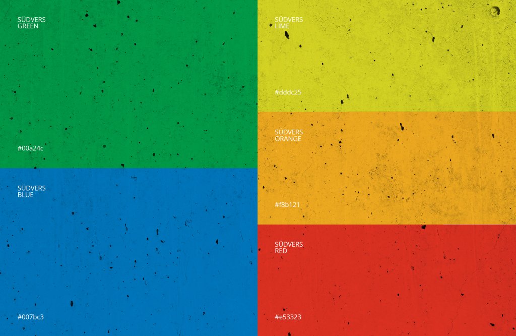 Referenzbilder Südvers neue Corporate Identity, HFNR Hüfner Design, München.